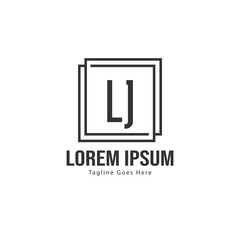 Initial LJ logo template with modern frame. Minimalist LJ letter logo vector illustration