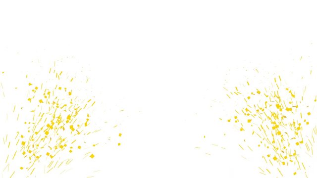  Animation of Gold Confetti Party Explosions on White Background. Party and Celebrations Concept , 4K