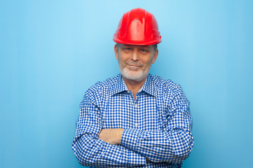 Portrait of a positive older experienced architect