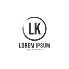 Fototapeta premium Initial LK logo template with modern frame. Minimalist LK letter logo vector illustration