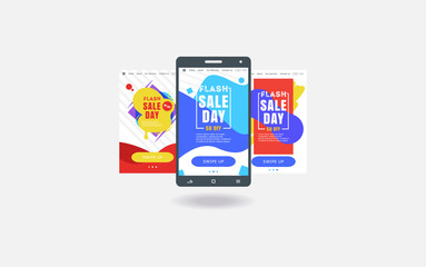mobile app sales, bright colors, discounts and sales, online store abstract illustration flat mobile app sales, bright colors, discounts and sales, online store abstract illustration flat illustration