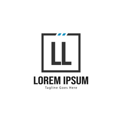 Initial LL logo template with modern frame. Minimalist LL letter logo vector illustration