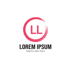 Obraz premium Initial LL logo template with modern frame. Minimalist LL letter logo vector illustration