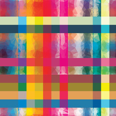 Overlaid Stripes in Bright Vivid Colors.  Plaid, Tartan, Checkers, Squares, Lines.  Seamless Repeat Vector Pattern Swatch.