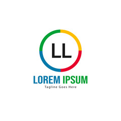 Fototapeta premium Initial LL logo template with modern frame. Minimalist LL letter logo vector illustration
