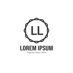 Initial LL logo template with modern frame. Minimalist LL letter logo vector illustration