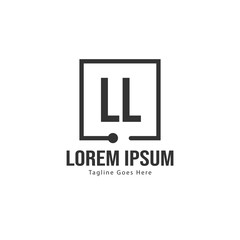 Initial LL logo template with modern frame. Minimalist LL letter logo vector illustration