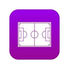 Soccer field icon digital purple for any design isolated on white vector illustration