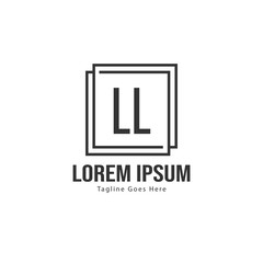 Initial LL logo template with modern frame. Minimalist LL letter logo vector illustration