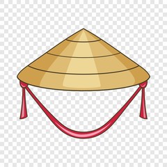 Asian conical hat icon. Cartoon illustration of asian conical hat vector icon for web design - obrazy, fototapety, plakaty