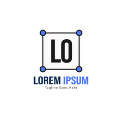 Initial LO logo template with modern frame. Minimalist LO letter logo vector illustration