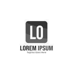 Initial LO logo template with modern frame. Minimalist LO letter logo vector illustration