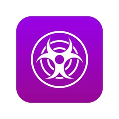 Sign of biological threat icon digital purple for any design isolated on white vector illustration