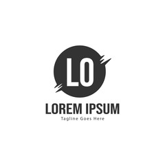 Initial LO logo template with modern frame. Minimalist LO letter logo vector illustration