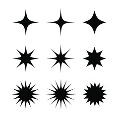 Fototapeta premium Stars sparkles vector collection. Glowing light effect 
