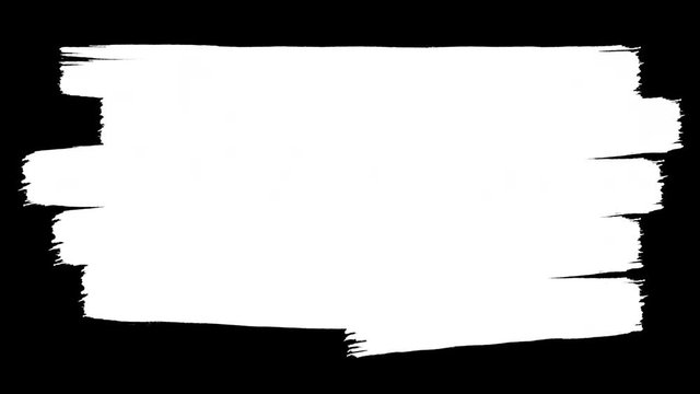 Abstract 2D animation of white hand-painted zigzag brush strokes. Transparent background ProRes 4444 with alpha channel in 4k UHD resolution version.