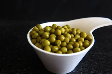 Marinated Pickled green peas in the bowl 