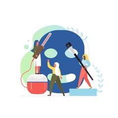 Beautician services, vector flat style design illustration