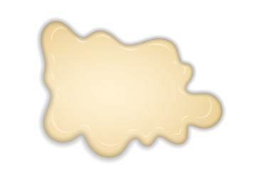 White creamy melt chocolate isolated white background. Hot vanilla milk chocolate dessert. Splash cream sweet liquid texture. Delicious sauce flow. 3D realistic design. Soft candy. Vector illustration