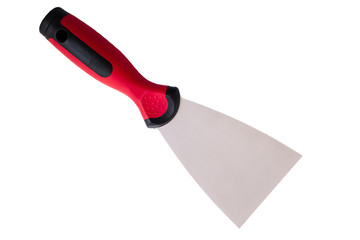 Steel trowel on a white background