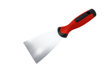 Steel trowel on a white background