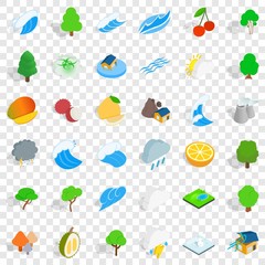 Ecology icons set. Isometric style of 36 ecology vector icons for web for any design
