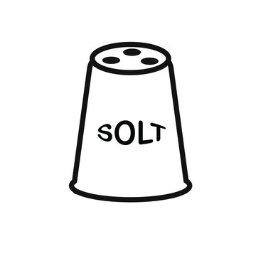 Salt shaker icon monochrome line design icon stock vector illustration for web, for print