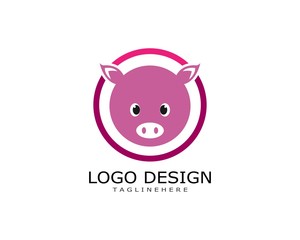 pig logo vector template