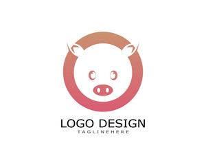 pig logo vector template