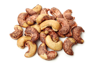 cashew nuts on white background 