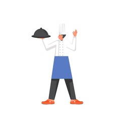 Restaurant cook, vector flat style design illustration