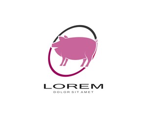 pig logo vector template