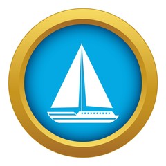 Sea yacht icon blue vector isolated on white background for any design