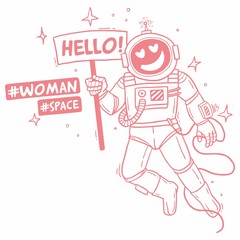 happy woman in space comics © alien_zagrebelna