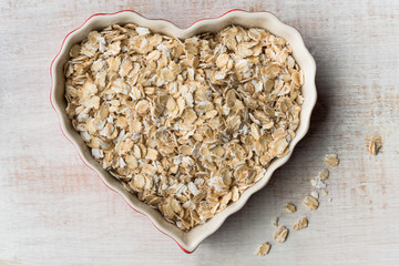 Rolled Oats in a Heart Shape