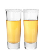 Cocktail. Vodka, gin, tequila isolated on white background