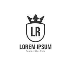 Initial LR logo template with modern frame. Minimalist LR letter logo vector illustration