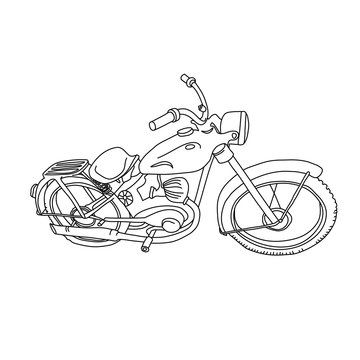 Scooter sketch. Bike print. Vector simple illustration.