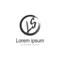 Fototapeta premium Initial LS logo template with modern frame. Minimalist LS letter logo vector illustration