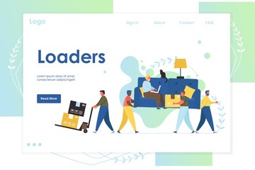 Obraz na płótnie Canvas Loaders vector website landing page design template
