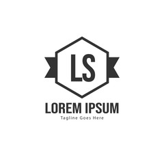 Initial LS logo template with modern frame. Minimalist LS letter logo vector illustration