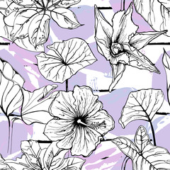 Fototapeta premium Tropical, stripe, animal motif. Seamless pattern