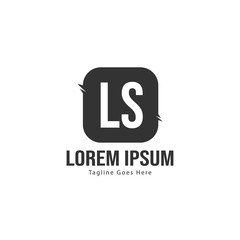 Initial LS logo template with modern frame. Minimalist LS letter logo vector illustration