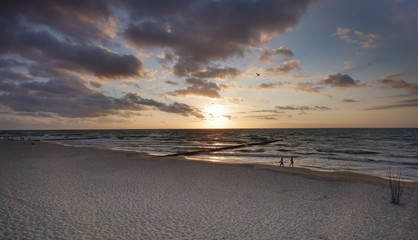 Morze zachód słońca - plaża Porta Mare Dziwnówek