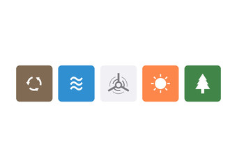Green energy symbol icons