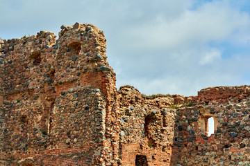 The ruins of an ancient castle in Latvia in the city of Ludza