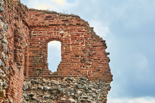 The ruins of an ancient castle in Latvia in the city of Ludza