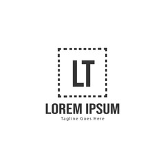 Initial LT logo template with modern frame. Minimalist LT letter logo vector illustration