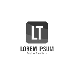 Initial LT logo template with modern frame. Minimalist LT letter logo vector illustration