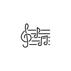 Treble clef and notes icon